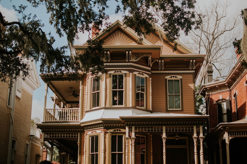brown Victorian home
