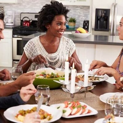 friends at a dinner party